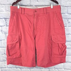 Polo Ralph Lauren Men Cargo Heavy Shorts Red Classic Fit Cotton Size 36
